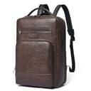 Shrrie cuoio laptop zaino per donne e uomini, 16 pollici impermeabile computer zaino, con connessione di ricarica USB，28 L estensibile lavoro Business Weekender College,Caffè - 1