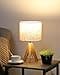 EDISHINE Wooden Bedside Table Lamp, E27 Socket, Tripod, Vintage Country House, Beige Lampshade Made of Linen, for Modern Decoration, Bedroom, Living Room, Bedside Table - 1