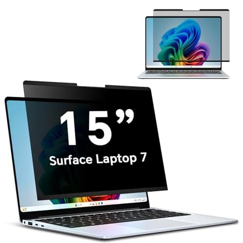 PYS 15 inch Surface Privacy Screen Protector Magnetic Removable Privacy Filter for Surface Laptop 7 Anti Blue Light Anti Glare Anti Fingerprints