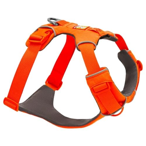 RUFFWEAR Pettorina Front Range, Pettorina per cani extra large, Pettorina a Y riflettente, Pettorina regolabile e imbottita per passeggiate quotidiane e corsa per cani, S, Blaze Orange