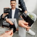 Berliner Bags Portafoglio Uomo in Vera Pelle con Protezione RFID, 4 Carte, 2 Scomparti Banconote, Portamonete, Tasca Documenti, Gettone Carrello, Scatola Regalo – Nero - 6