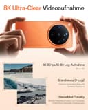 OPPO Find X9 Ultra 5G Unlocked Smartphone, Duale Hasselblad 200MP Kameras, 10x Ultra-Sensing Optical-Zoom, 8K Video, 7050mAh, 144Hz 2K Display, Snapdragon 8 Elite Gen 5, Canyon Orange(mit Enco Clip2) - 4