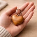 Rienco | Portachiavi Donna Cuore Legno, Unica, Non Personalizzato, Levigato | Forma a cuore, doppio anello, facile da incidere | Portachiavi, accessorio donna - 5