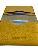 CG - Talento Fiorentino, piccolo portafoglio in vera pelle fatto a mano in Italia, astuccio porta tessere, carte di credito, bancomat e contanti (Giallo) - 4