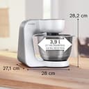 Bosch CreationLine Macchina da Cucina 3,9 L, Acciaio inossidabile, Grigio/Bianco - 2