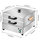 Máquina de vapor multifuncional para cocinar en casa, perfecta para hacer dim sum, bollos y albóndigas con 2 cajones + 1 vaporizador - 2