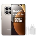 XIAOMI Redmi Note 15 Pro 4G Smartphone 12+512 GB – 6500-mAh-Akku, 200-MP-Kamera, IP65-Wasserschutz, 6,77" FHD+ AMOLED-Display, Titanium, Included 67W HyperCharge Combo - 1