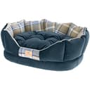 Ferplast Cuccia imbottita per cani e gatti CHARLES 70 Divano con cuscino, Sofà per animali, Scozzese, Soffice velluto, Lavabile, 68 x 47 x h 25 cm, Blu - 1