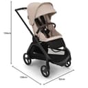 Bugaboo Dragonfly City-Kinderwagen, leichter, kompakter Kinderwagen mit Vierradfederung, einhändig zusammenklappbar, XL Untergestellablage, Gestell in Schwarz und Sonnendach in Desert Taupe - 8