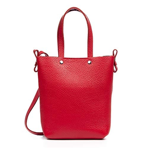 FIRENZE ARTEGIANI. Italy Women's Genuine Leather Shoulder Bag Made in Italy Vera Pelle Italy 17 x 5 x 19 cm, red, S, Utility
