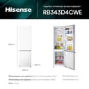 Hisense RB343D4CWE - Frigoríficos Combi, 269L, Clase E, An 55cm x Al 180cm, Apertura de Puertas 90º, Puerta Reversible, Cajón Frutas y Verduras, Iluminación Led, Balconera de Gran Capacidad, Blanco - 3
