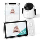 Boifun Wifi Baby Monitor, Phone App & 4.3'' Screen Control, No-glow Night Vision, Sound Motion Smart Detection, 360° Camera, Smartphone, PTZ,Auto-tracking,17-H Battery Life,Humidity Temperature Detect - 1
