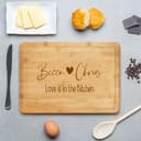 Housewarming Personalised Chopping Board - Love is in The Kitchen Custom Names Design - 4
