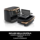 Ninja Foodi FlexDrawer, Friggitrice ad Aria, Doppia Zona, Separatore Rimovibile, Cassetto da 10.4L, 7 in 1, Componenti Antiaderenti Lavabili in Lavastoviglie, Nero/Rame, AF500EUCP - 2