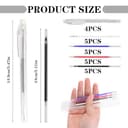 Bolígrafos de Marcado de Tela Borrables, Bolígrafos Borrables por Calor, Rotuladores de 4 Colores para Marcar Tejidos con 20 Recambios, para Cuero, Ropa, Costura, Confección - 2