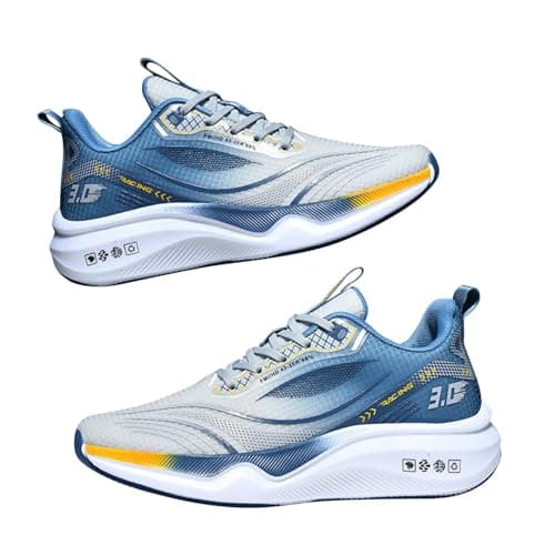 Generisch Scarpe da corsa professionali da uomo, scarpe da ginnastica, traspiranti, comode, leggere, per attività all'aria aperta, per il fitness, per la palestra, per lo sport, grigio., 42 EU