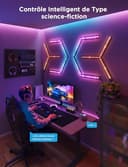 Govee RGBIC - Lampada da parete a LED per gaming Glide Wall Light, con forme e colori fai da te, 60 + effetti di scena, compatibile con opaco e Alexa, luce da gioco, 3pcs e 1 angolo - 7