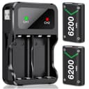 HEYLICOOL Rechargeable Battery Pack for Xbox One/Series X|S,2x6200mWh Xbox Controller Battery Pack for Series X|S/S/X/Elite Controller-Q08 - 1