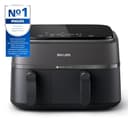 Philips Airfryer Serie 3000 con doppio cestello - Friggitrice ad aria da 9L, Rapid Air, 99% di grassi in meno, kit colazione, risparmio energetico, ideale per tutta la famiglia, HomeID (NA350/03) - 2