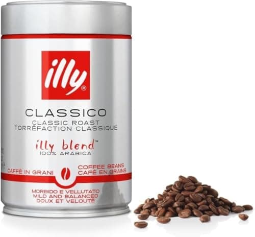 illy, Caffè in grano macinato classico, 100% arabico con note di fiori d'arancio e gelsomino, sapore delicato e sapore finale dolce, 1 barattolo da 250 g
