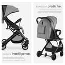 tectake® Passeggino Pieghevole, Passeggino Leggero con Cintura a 5 Punti Regolabile, Freno a Pedale, Tettuccio Pieghevole con Finestra, Protezione Raggi UV, Passeggino Bambini da 0 a 3 Anni - Grigio - 3