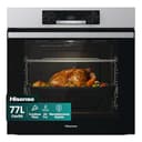 Hisense BI62216AX - Forno da Incasso Multifunzione 77 L, Termoventilato, 11 Funzioni di Cottura, Pizza 300°C, Preriscaldamento Rapido, Pulizia Steam Clean, Guide Telescopiche, Display LED Touch – Inox - 1