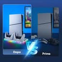 Tolesum Verticale Supporto con Raffreddamento per PS5/PS5 Pro/PS5 Slim,Supporto di Ricarica per Doppio Controller PS5 con USB/Ventola a 3 Livelli/luce RGB per PS5 UHD& Digital /PS5 Slim Disc & Digital - 8