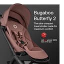 Bugaboo Butterfly 2 Lightweight Travel Stroller Cabin Size, One-Hand Fold Portable Pushchair, Baby Buggy with Reclining Seat, Storage Basket, Carry Strap – from 6 Months to 4 Years – Dusty Pink - 2