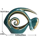Statuette di pesce in ceramica verde oro – decorazione per la casa costiera, centrotavola moderno oceano per soggiorno, sala da pranzo, bagno, ufficio, tavolino, casa sulla spiaggia, nautica, mare, - 2