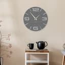 Giallobus - Reloj premium - Simple relief - Madera de MDF - Premium 45x45cm - n.03 Grey wood - Artesano Made in Italy - Silencioso - Idea de regalo - Doble nivel moderno - 3