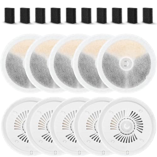 10 Stück Katzenbrunnen Filter für Petkit Eversweet Solo SE/Solo 2/3 Pro / 3 / 2s Katzen Trinkbrunnen mit 10 Schwammfilter, Vierfaches Filtersystem 3.0 Ersatzfilter