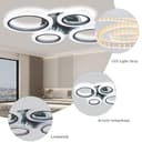 Caufloce Modern Smart Plafoniera Led Soffitto con Telecomando e App, Lampadario Dimmerabile da 48W, 3 Temperature di Colore, Modalità Memoria e Timer, Adatta Per Camera da Letto, Soggiorno, Nero - 5