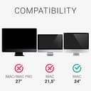kwmobile Custodia 4in1 Compatibile con Apple iMac 24" - Fodero Monitor,Tastiera, Mouse e Cavi - Don't Touch My Mac Bianco/Nero - 6