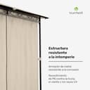 blumfeldt Cenador Mondo 3x4, Estructura de Acero, Cortinas, Resistente al Óxido, para Jardín, Montaje Fácil, Beige - 6