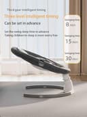 GLOKID Sdraietta Neonati Elettrica，Elettrica Altalena，2in1 Sdraietta dondolo per neonato da 0 fino a 15kg，Cintura di sicurezza a 5 punti，Elettrico per Neonati con telecomando e Bluetooth (YLYGREY) - 5