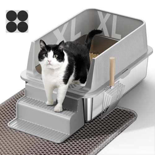 PKBD Arenero Gato XXL, 60 x 30 x 40 cm, Arenero Gatos 32 L – Arenero Alto a Prueba de Fugas, Alfombra XL Gratis & Pala Metálica, Fácil de Limpiar