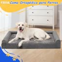KSIIA Cama Perro Grande 91x68x16cm Cama Ortopédica para Perros, Sofá para Perros Lavable y Desenfundable, L-Plus Gris - 8