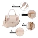 Gladdon Piccola borsa a tracolla da donna con 3 scomparti capienti, alla moda con cinghie a tracolla regolabili e rimovibili in tessuto jacquard. - 3