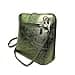 Vera Pelle Metallic Genuine Italian Leather Handbag with Detachable Straps - Handmade Leather Crossbody Bag - Elegant Women's Handbag (Olive) - 3