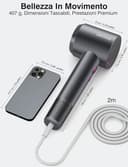 DMTIVMG Asciugacapelli Ionico 1600W Phon Capelli Professionale 500 Milioni Ioni Negativi 50 dB 12 Modalità 4 Temperature 3 Velocità del Vento 160000 RPM Motore Senza Spazzole 2 Accessori Magnetici - 9