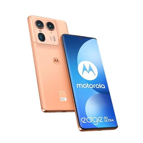 Motorola Edge 50 Ultra, Memoria 1TB RAM 16GB, Smartphone sbloccato, schermo 6,7", triplo sensore da 50 MP, Incluso: custodia, caricatore rapido 125W, Peach Fuzz [Versione francese]