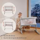 lionelo Aurora Cuna 3 en 1 hasta 9 kg, Cuna de colecho, Cama Mecedora, Ajuste de Altura e inclinación del colchón, 4 Ruedas con Freno, Colchón Ergonómico, Bolsa - 6