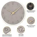 Warminn MDF Holz Wanduhr Ohne TickgeräUsche Lautlos Modern 30cm Quarz Groß Batterie Betriebene Wanduhr Einfach zu Lesen für Zimmer Zuhause KüChe Schlafzimmer BüRo Schule (Grau) - 4