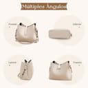 VARLIVOO Bolsos de Mujer Pequeños — Bolso Bandolera Cuero PU con Doble Correa, Elegante Bolsas Mujeres para Trabajo, Viaje y Citas (Caqui Beige) - 3