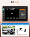 DAB/DAB+ 7 Inch Touchscreen 2 Din Car Radio Wireless Carplay Android Auto Double Din Car Stereo Head Unit Mirror Link, Bluetooth, FM, EQ SWC/USB/TF/AUX/Backup Camera - 3