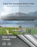SONGMICS Gazebo 3m x 3m, Pop Up Gazebo, UPF 50+ UV Protection, Drizzle-Resistant Folding Canopy Tent, Portable Outdoor Shade Tent with Carry Bag, for Garden, Patio, Market, Dark Grey GCT102GZ01 - 4