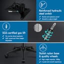 ELFORDSON Ergonomic Office Chair with Adjustable Headrest, High Back Desk Chairs for Home Office, 360° Swivel Mesh Computer Chair with Flip-up Armrests and Lumbar Support, 120° Rocking, Black - 8