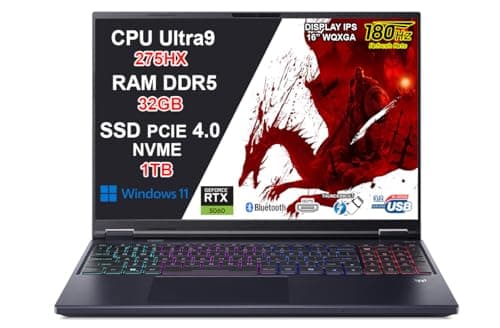 acer Pc Gaming Portatile Predator Helios Neo 16 Ultra 9-275hx, 32Gb DDR5, SSD 1TB, GeForce RTX 5060 8Gb GDDR7 Notebook Gaming Display 16" Wqxga 180hz, Laptop Gaming Tastiera RGB, Wifi 6e, W11, BT 5.4