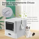 Marchul Cassetta Igienica per Gatti Chiusa in Acciaio Inossidabile con Coperchio e Design a Cassetto, XL, con Paratie Anti-Perdite, Paletta e Tappetino, Antiodore - 3