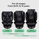 My Babiie MBCS200 360° Spin R129 Baby Car Seat – Top Tether, ISOFIX, Birth to 12yrs (40-150cm), i-Size, ERF, Group 0+/1/2/3, Rotating 360 Swivel - Black Leo - 3
